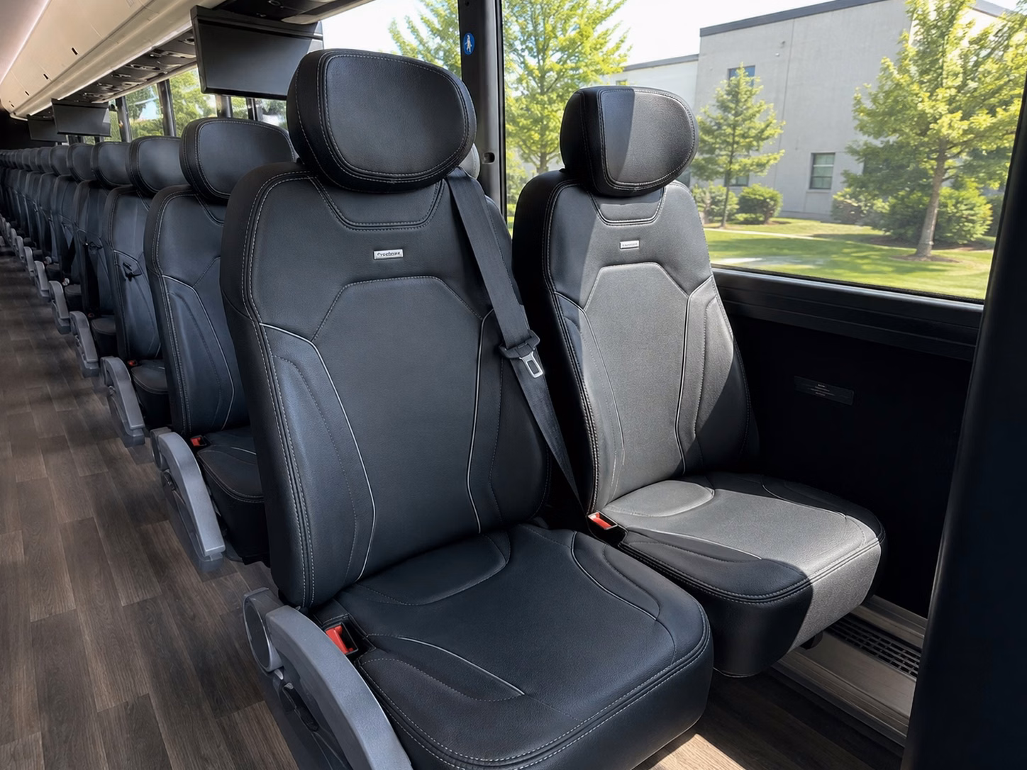 56 passenger charter bus inside